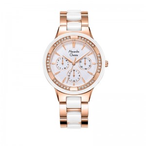 Alexandre Christie AC 2299 Rosegold White Ceramic BFBRGSL
